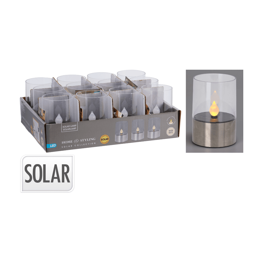 SOLAR LAMP MET GEEL KAARS - LED
