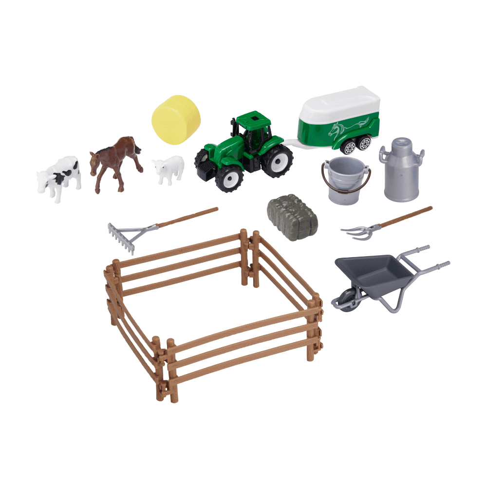 TRACTOR MET AANHANGER EN ACCESOIRES