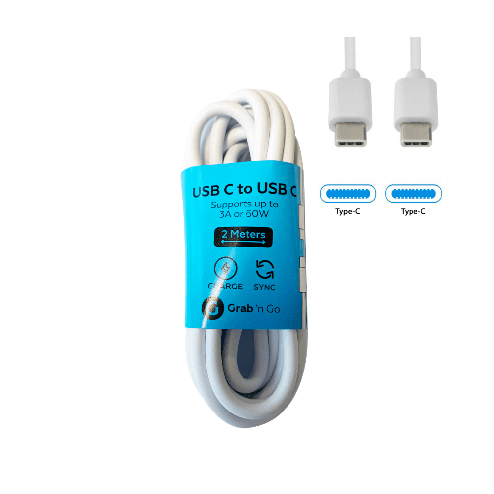 Grab 'N Go - Datacable USB C to USB C 2m White