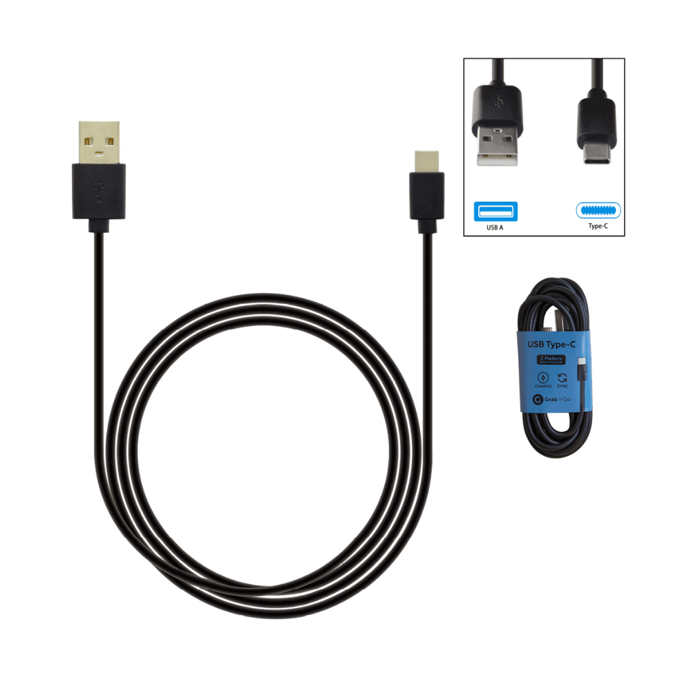 Grab 'N Go - Datacable Type C 2m Black