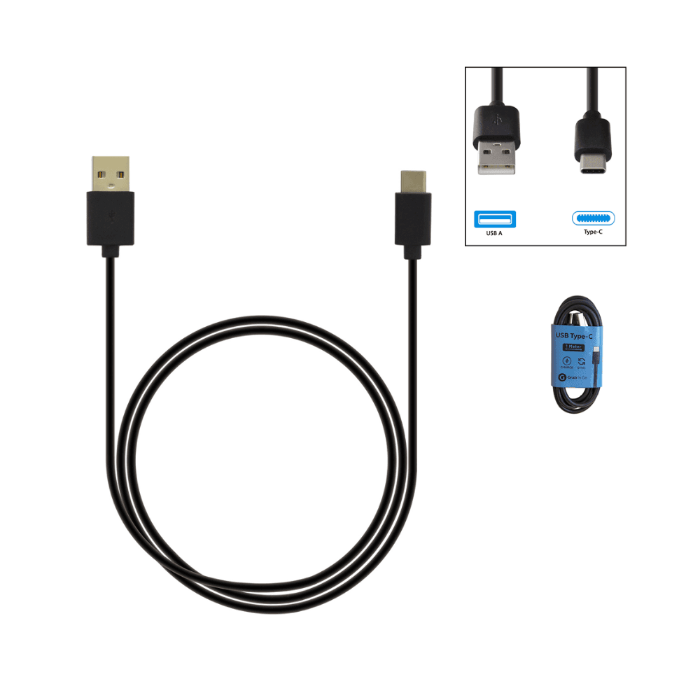 Grab 'N Go - Datacable Type C 1m Black