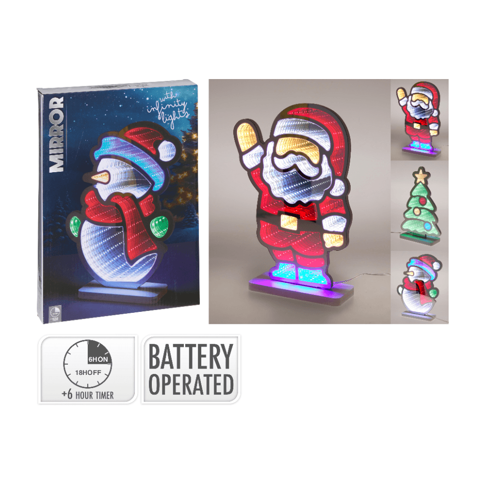 Infinity LED Spiegel | Kerst - 3 assorti