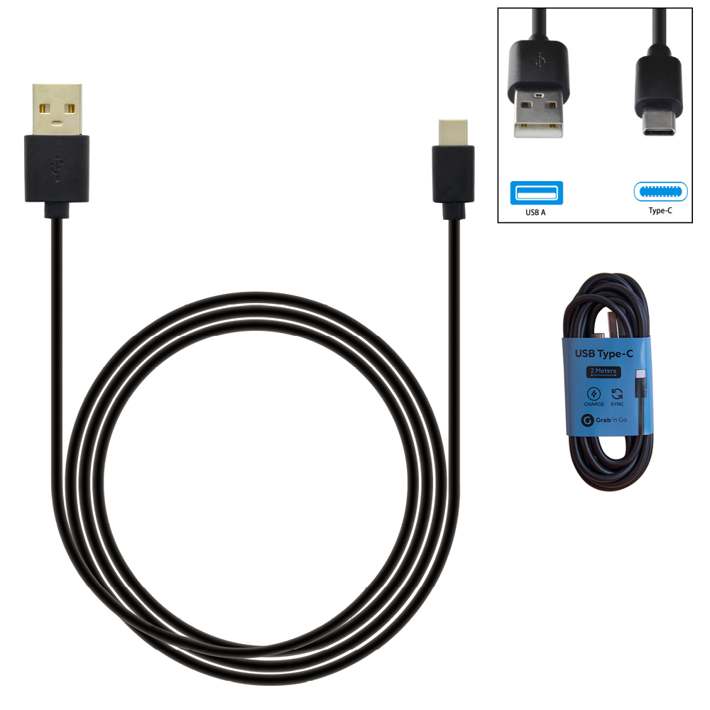 Grab ’N Go - Datacable Type C 2m Black